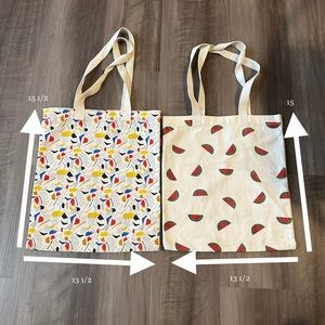 2 Watermelon and colorful Eco bags